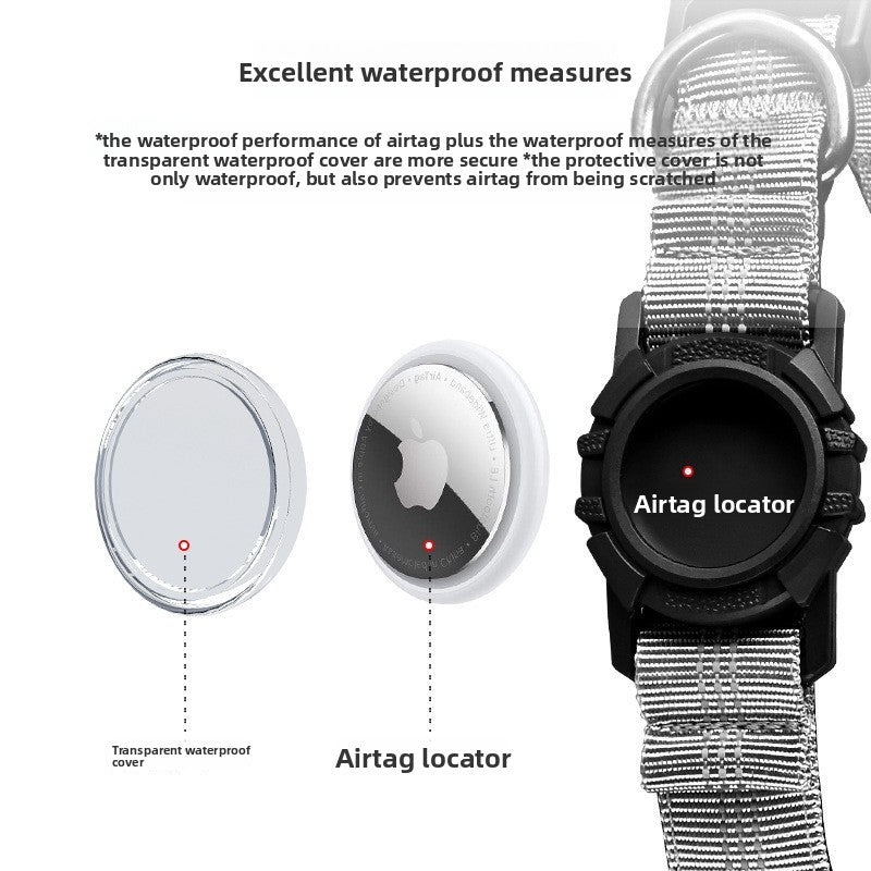 Vízálló fényvisszaverő AirTag-tartó kutyanyakörv